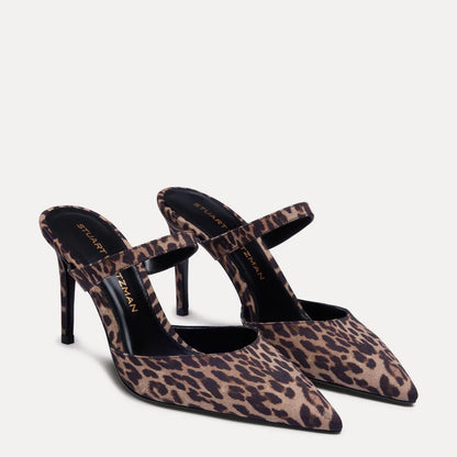 Stuart Power Mule 85 - Leopard-Print Fabric