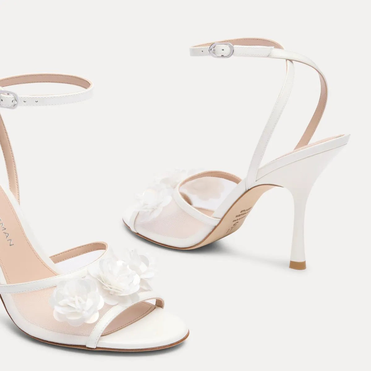 Roselle Sandal 100 - White Mesh & Patent Leather