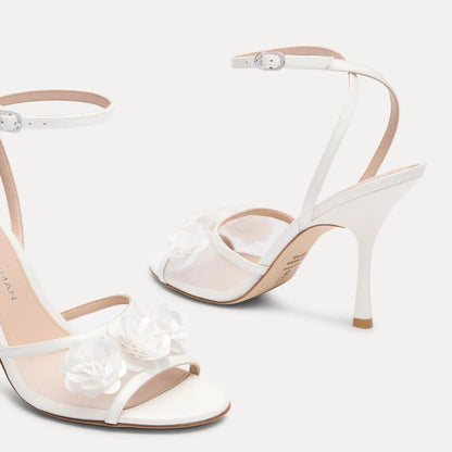 Roselle Sandal 100 - White Mesh & Patent Leather
