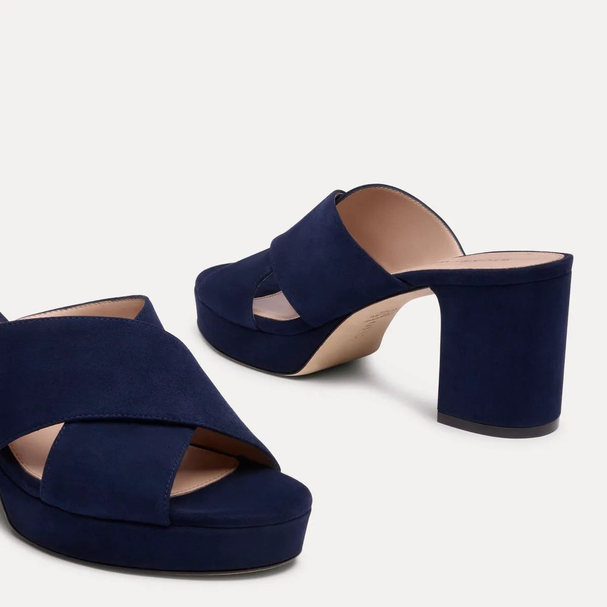 Dayna Platform Slide Sandal - Nice Blue Suede