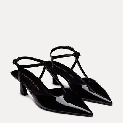 Vinnie T-Strap Pump - Black Patent Leather