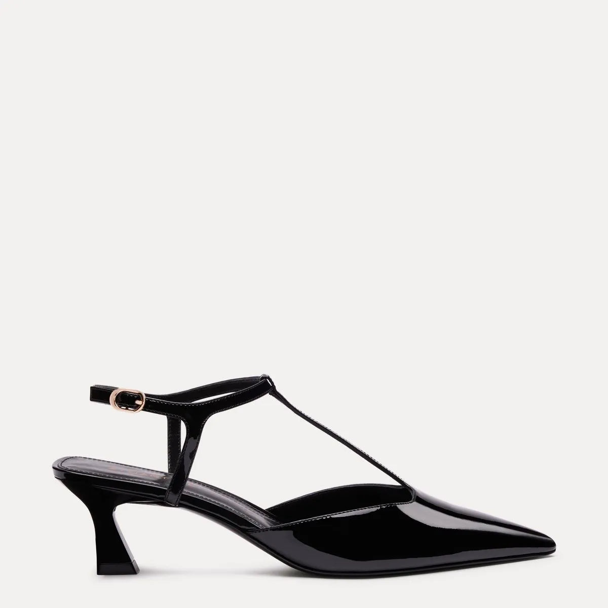 Vinnie T-Strap Pump - Black Patent Leather