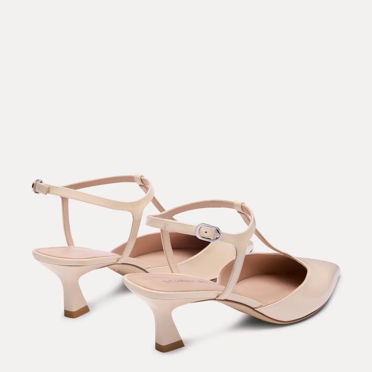 Vinnie T-Strap Pump - Linen Patent Leather
