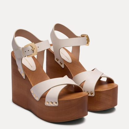 Kate Clog Sandal - Cream Leather