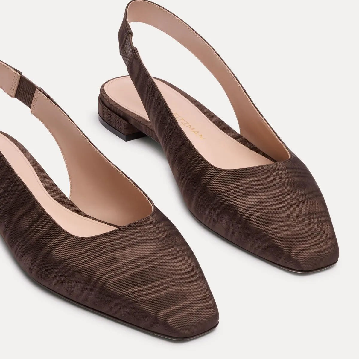 Stassi Slingback Flat - Cigar Brown Fabric