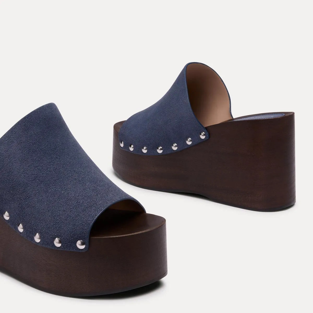 Kate Clog Slide Sandal - Stormy Blue Suede