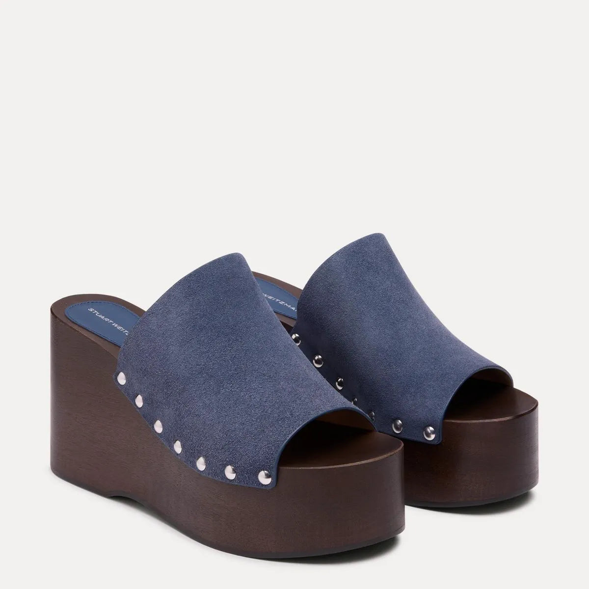 Kate Clog Slide Sandal - Stormy Blue Suede