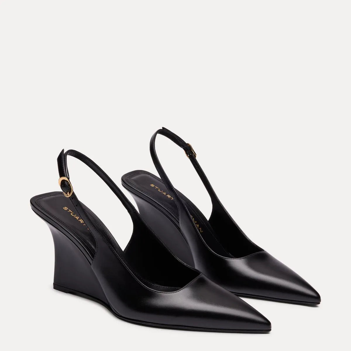 Vinnie Sling Wedge 85 - Black Leather