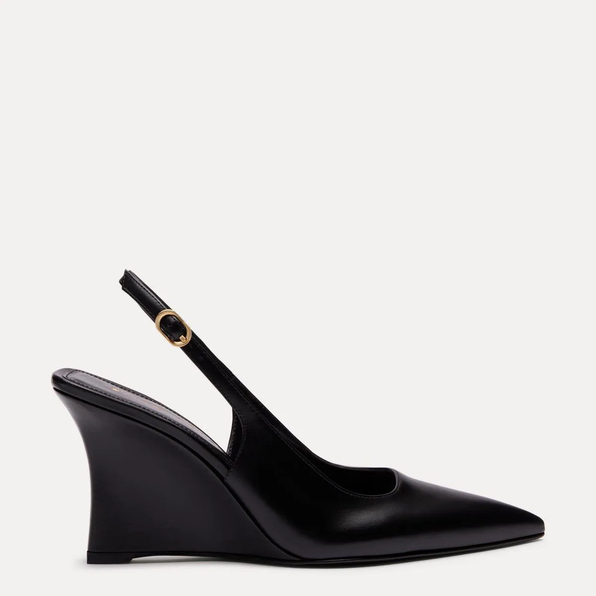 Vinnie Sling Wedge 85 - Black Leather