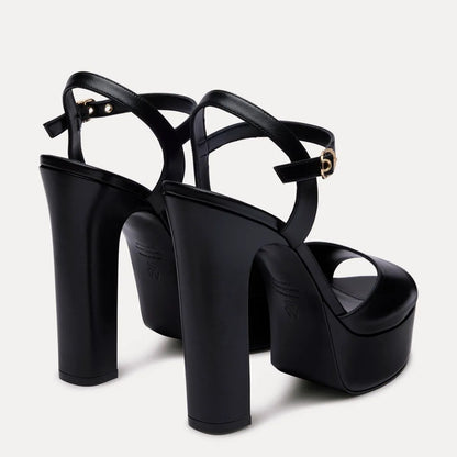 Reade Platform Sandal - Black Leather