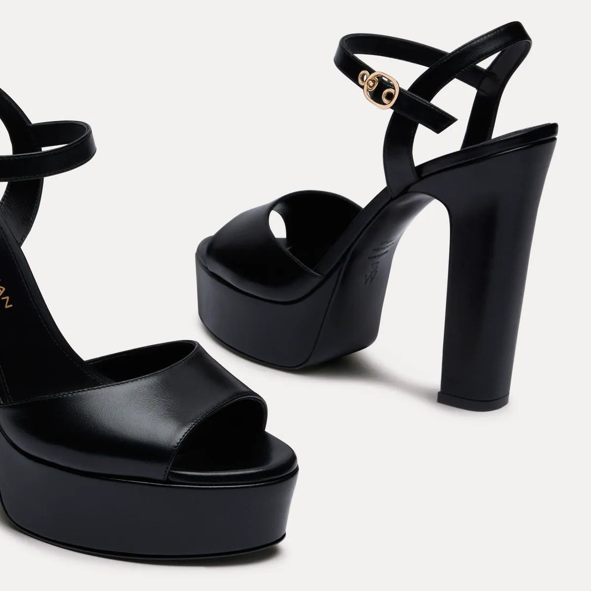 Reade Platform Sandal - Black Leather