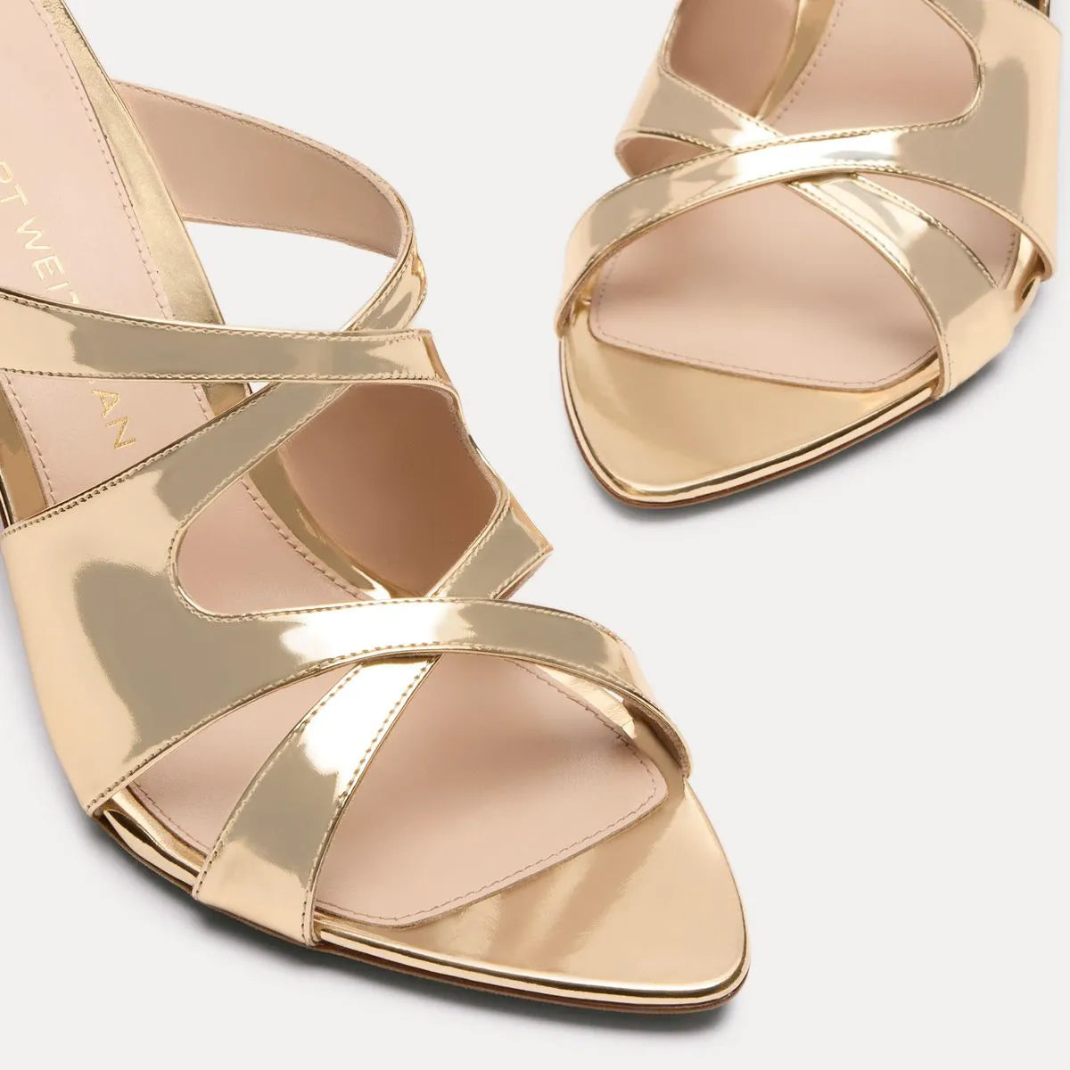Rubie Slide Sandal 85 - Platino Gold Leather