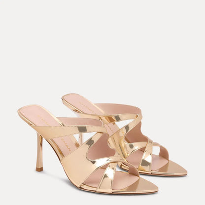 Rubie Slide Sandal 85 - Platino Gold Leather