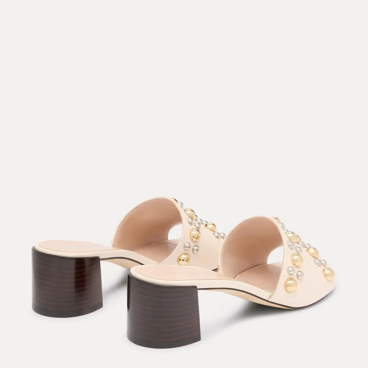 Perry Slide Sandal 50 - Linen & Maroon Leather