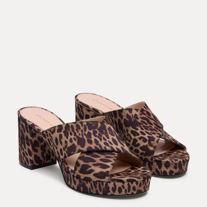 Dayna Platform Slide Sandal - Leopard-Print Fabric