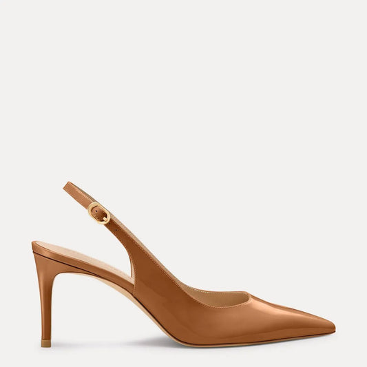 Stuart Power Slingback Pump 75 - Boho Tan Patent Leather