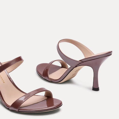 Nudist Slide Sandal 85 - Brownstone Pearlized Patent