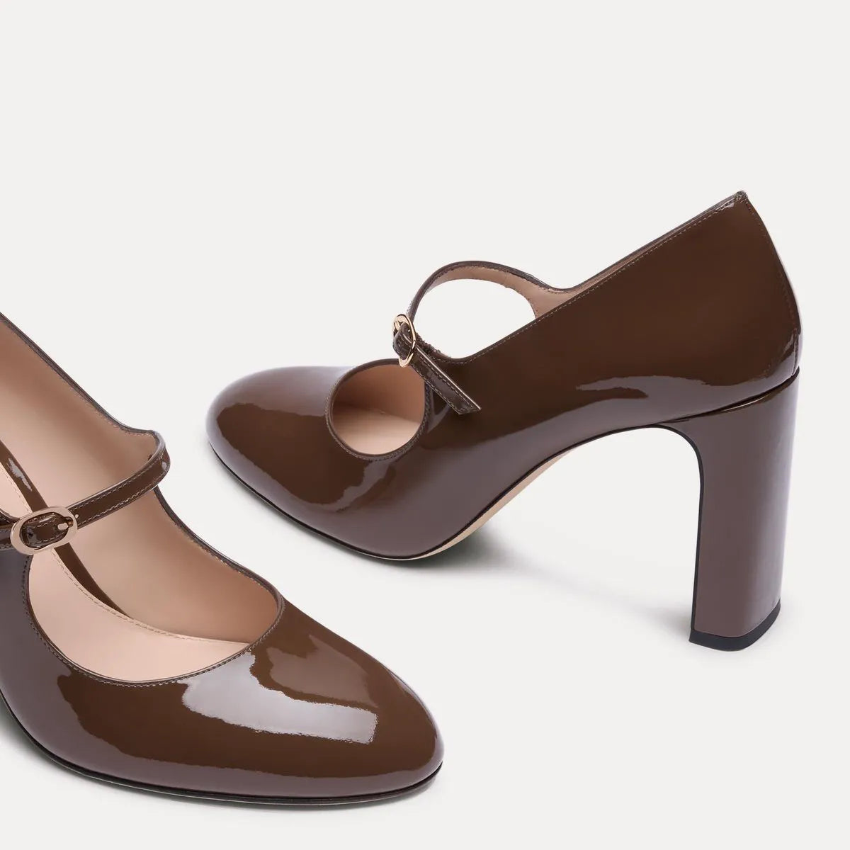 Babette Mary Jane Pump 85 - Cigar Brown Patent Leather
