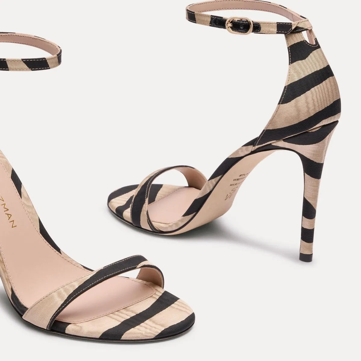 Nudist II Sandal 100 - Zebra-Print Moiré Fabric
