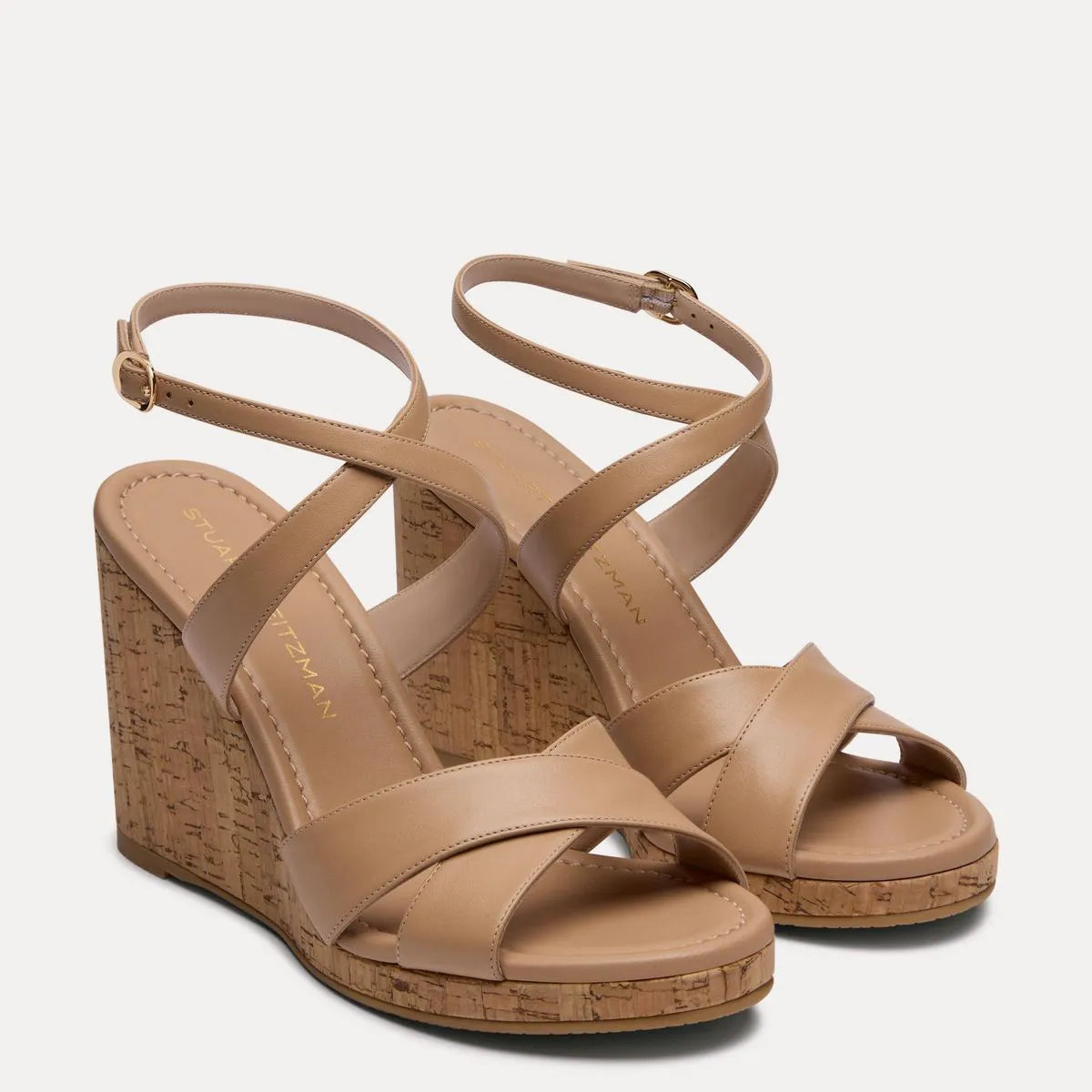 Alyssa Wedge Sandal - Adobe Beige Leather & Cork