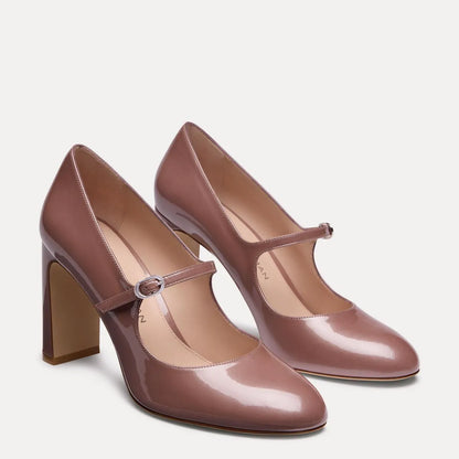 Babette Mary Jane Pump 85 - Almost Mauve Pearlized Patent