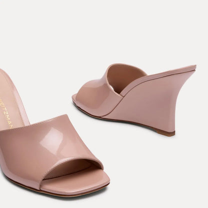Vinnie Wedge Mule Slide 85 - Blushful Pearlized Patent