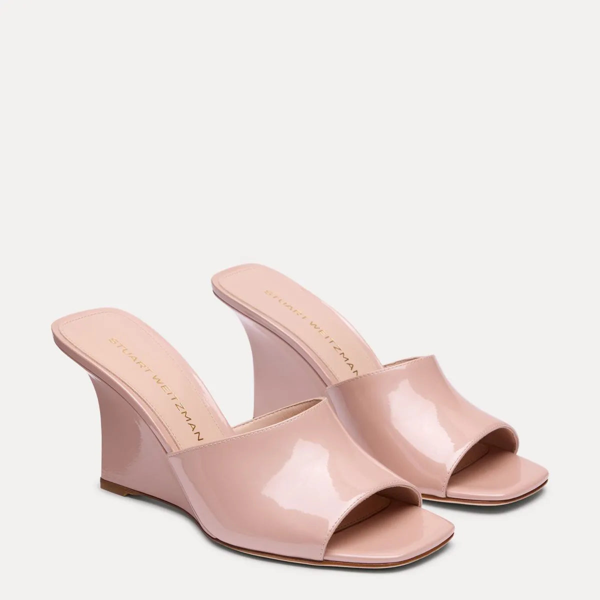 Vinnie Wedge Mule Slide 85 - Blushful Pearlized Patent