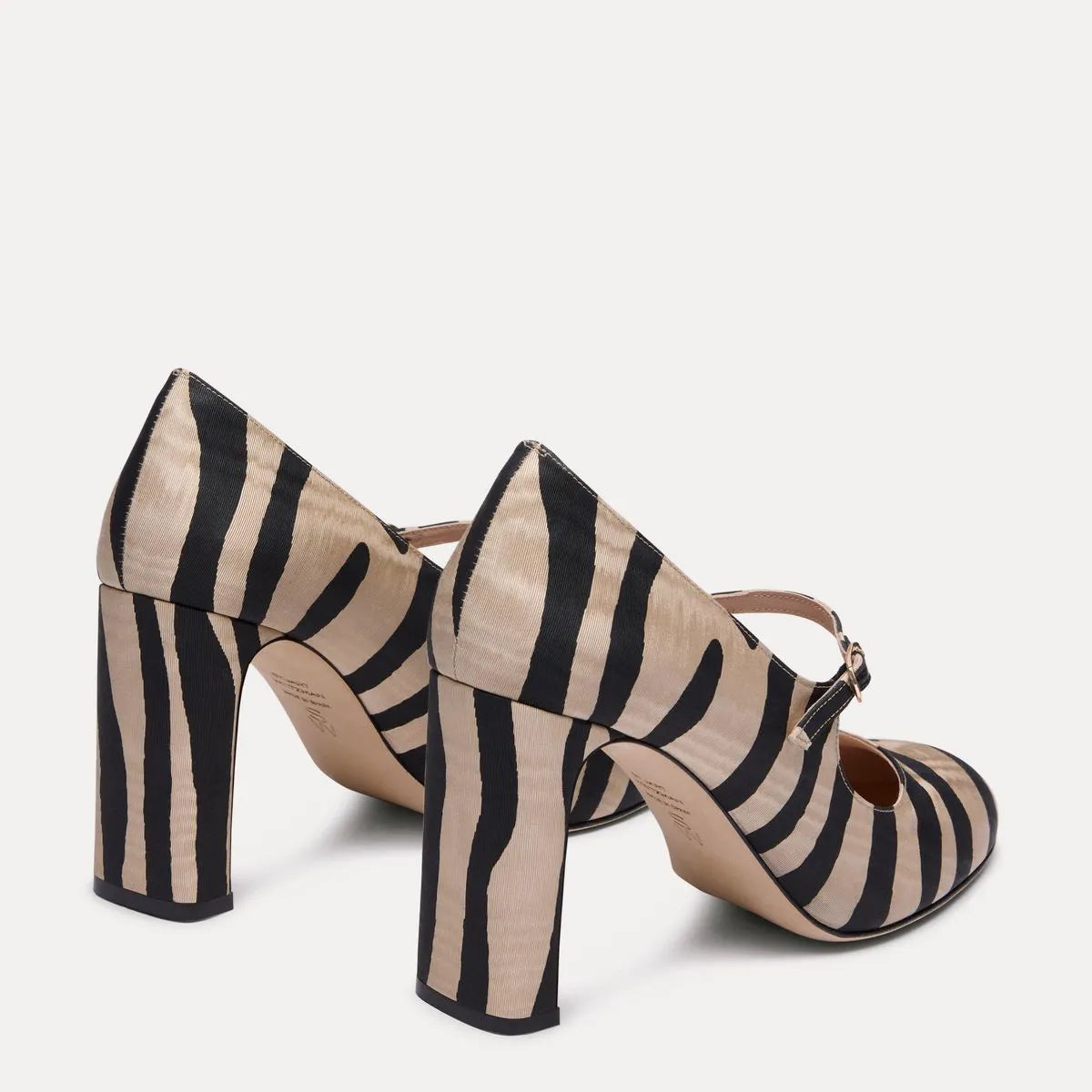 Babette Mary Jane Pump 85 - Zebra-Print Moiré Fabric