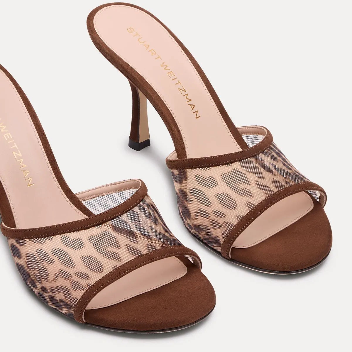 Bareitall Slide Sandal 85 - Leopard-Print Mesh & Suede