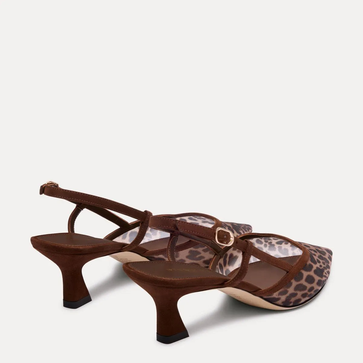 Vinnie Slingback Pump 50 - Leopard-Print Mesh & Suede