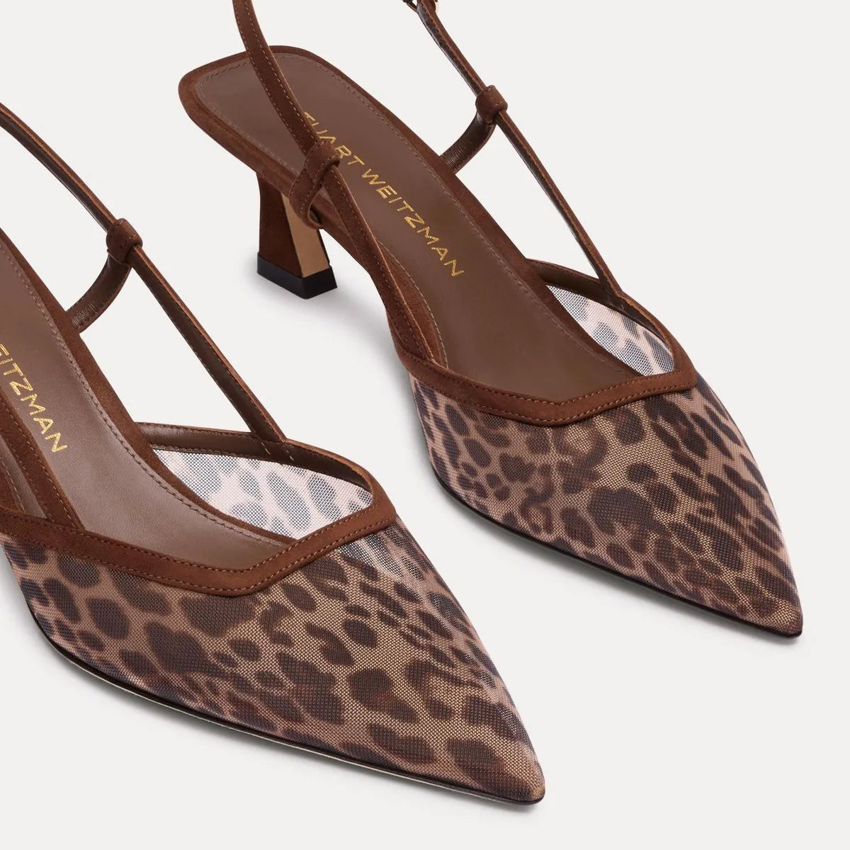 Vinnie Slingback Pump 50 - Leopard-Print Mesh & Suede