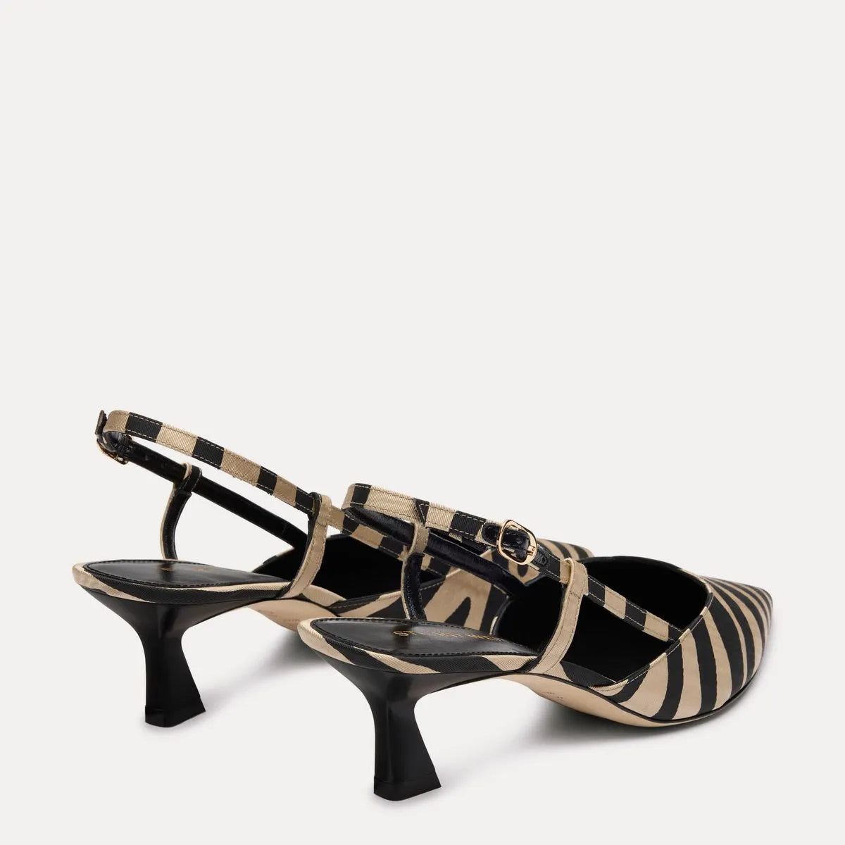 Vinnie Slingback Pump 50 - Zebra-Print Moiré Fabric