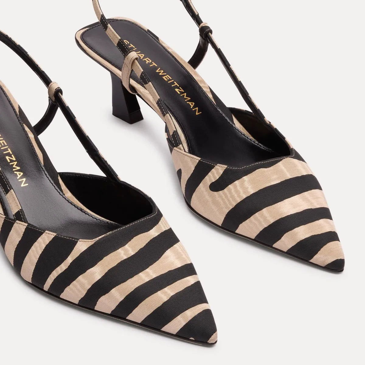 Vinnie Slingback Pump 50 - Zebra-Print Moiré Fabric