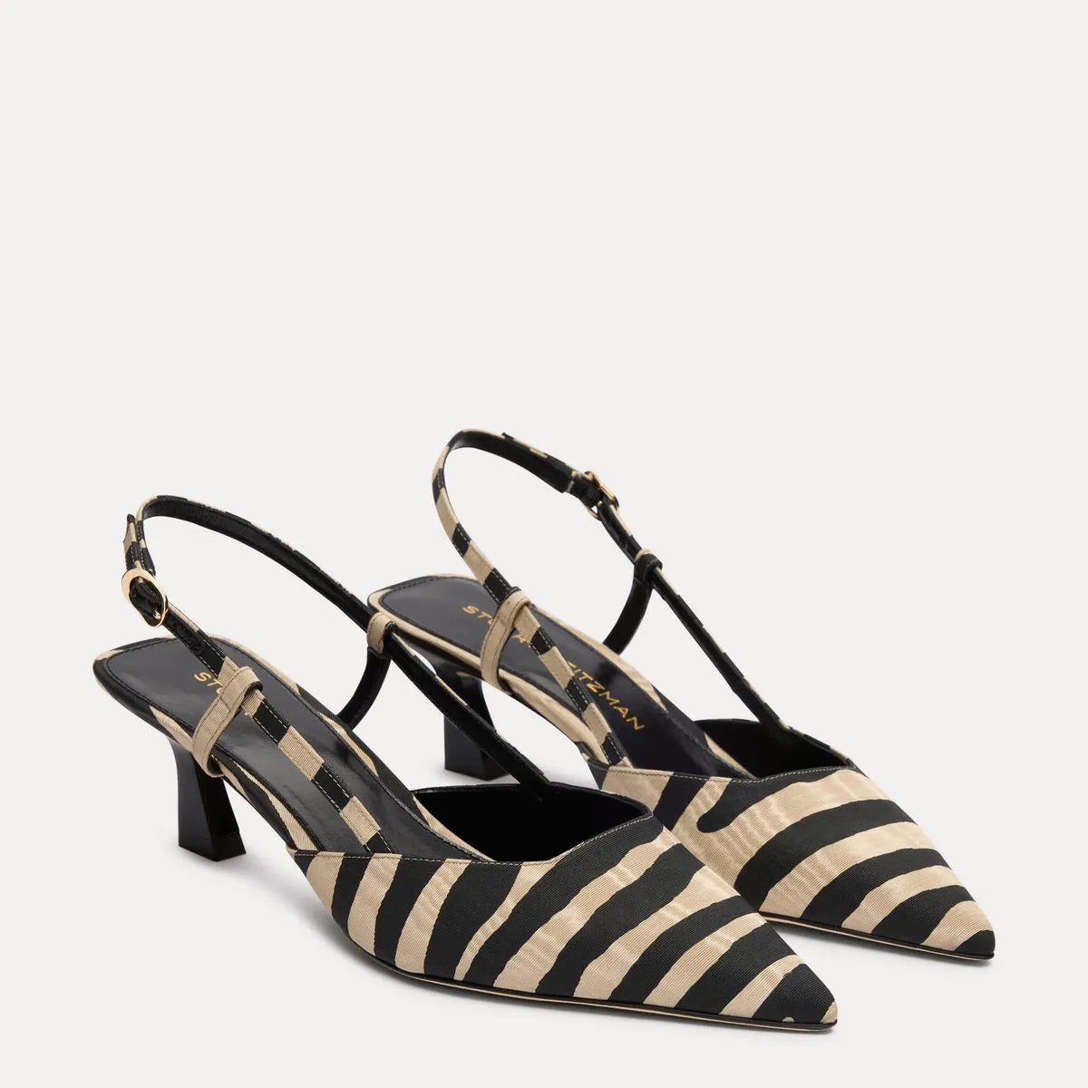 Vinnie Slingback Pump 50 - Zebra-Print Moiré Fabric