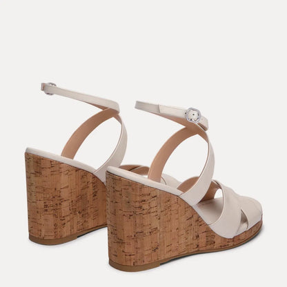 Alyssa Wedge Sandal - Linen Patent Leather