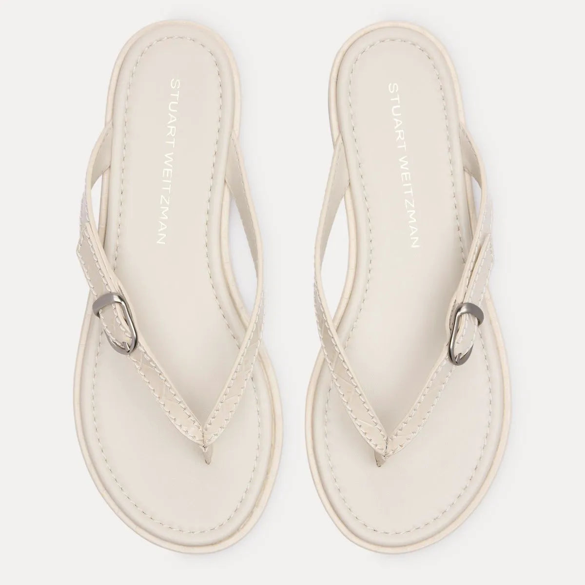 Park Thong Sandal - Linen Croco-Printed Leather