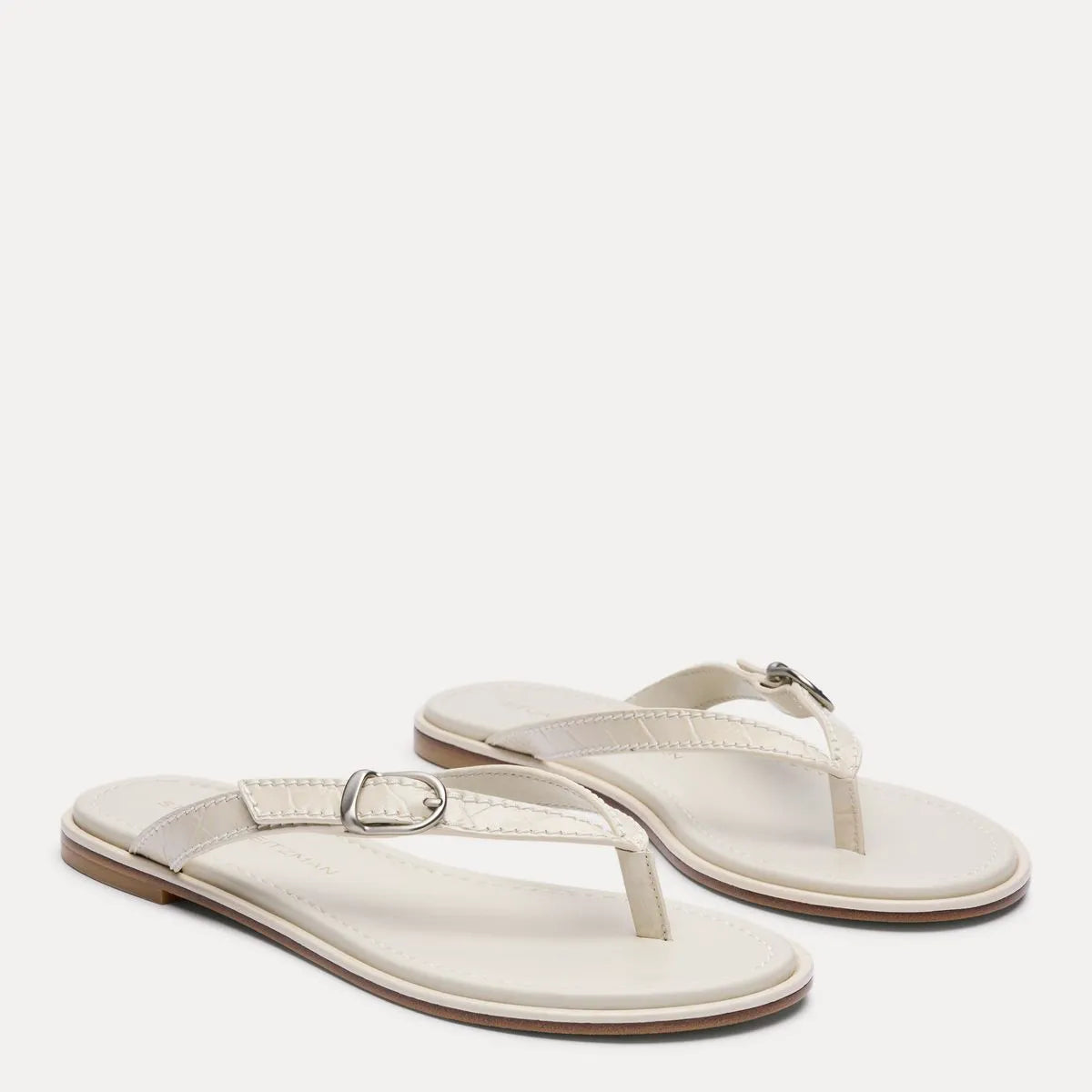 Park Thong Sandal - Linen Croco-Printed Leather