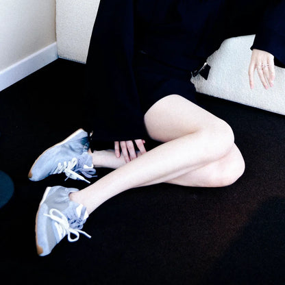 Bond Ruche Sneaker - Breezy Blue Suede & Satin