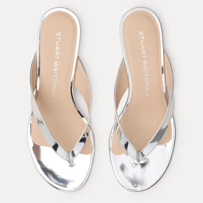 Rio Sleek Thong Sandal 35 - Silver Leather