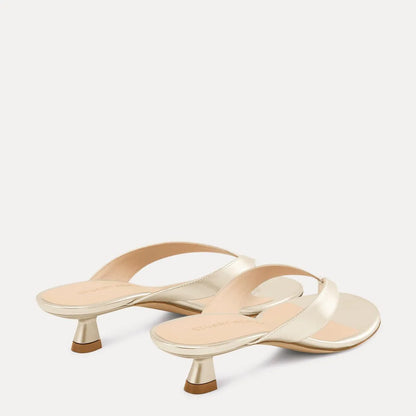 Rio Sleek Thong Sandal 35 - Light Gold Leather