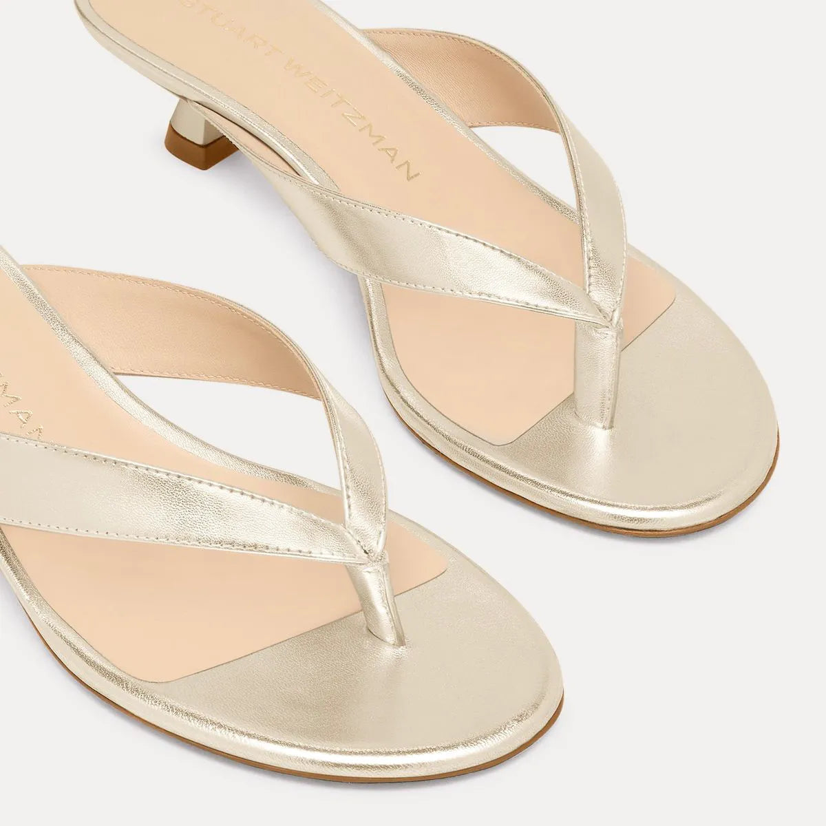 Rio Sleek Thong Sandal 35 - Light Gold Leather