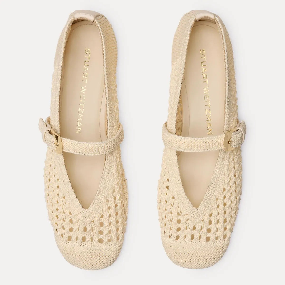 Leora Woven Mary Jane Flat - Chalk Crochet & Leather