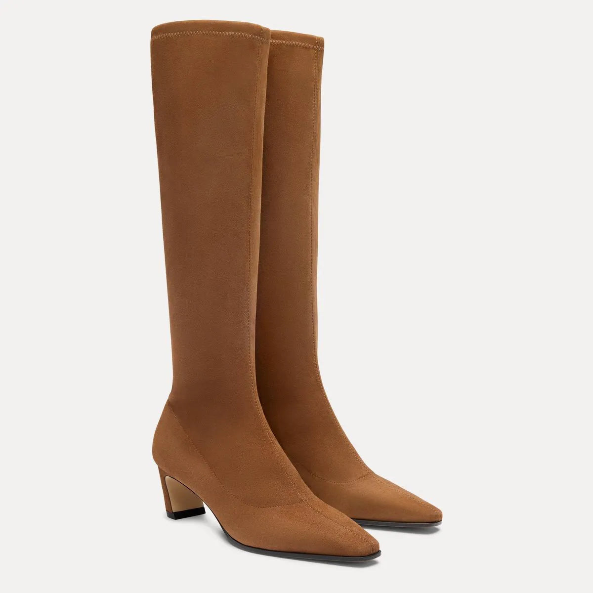 Stassi Stretch Boot 50 - Toasted Almond Stretch Suede