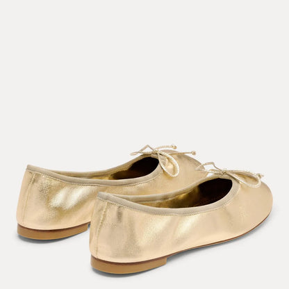 Nia Ballet Flat - Gold Leather