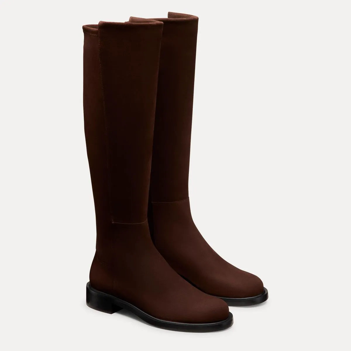 5050 Gisele Wide-Calf Boot - Walnut Suede & Microstretch