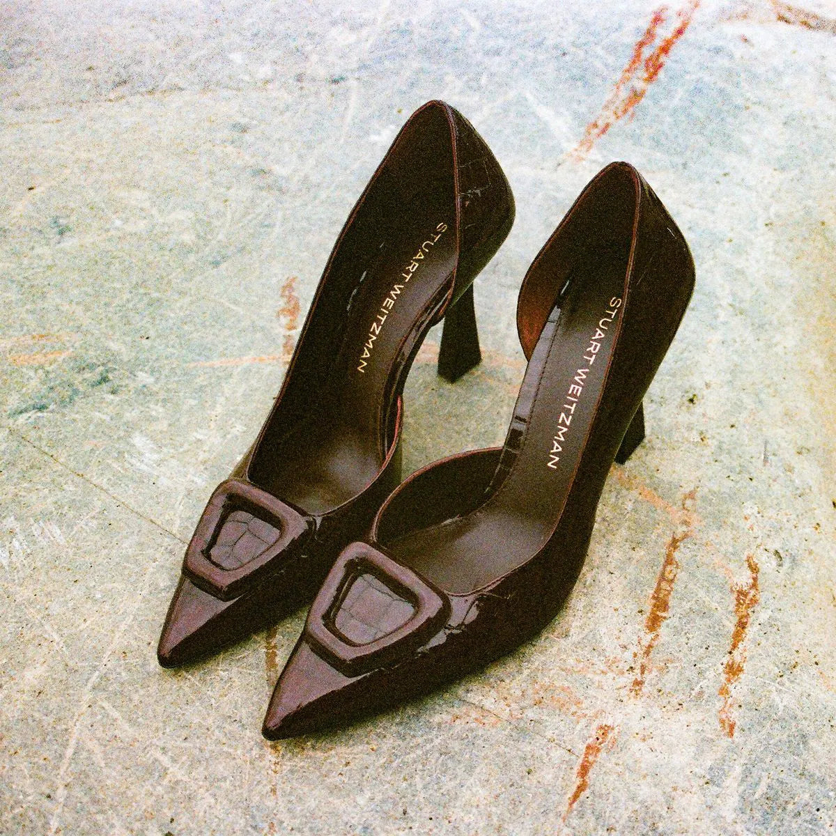 Veryvinnie D'Orsay Pump 85 - Boysenberry Croco-Print Patent