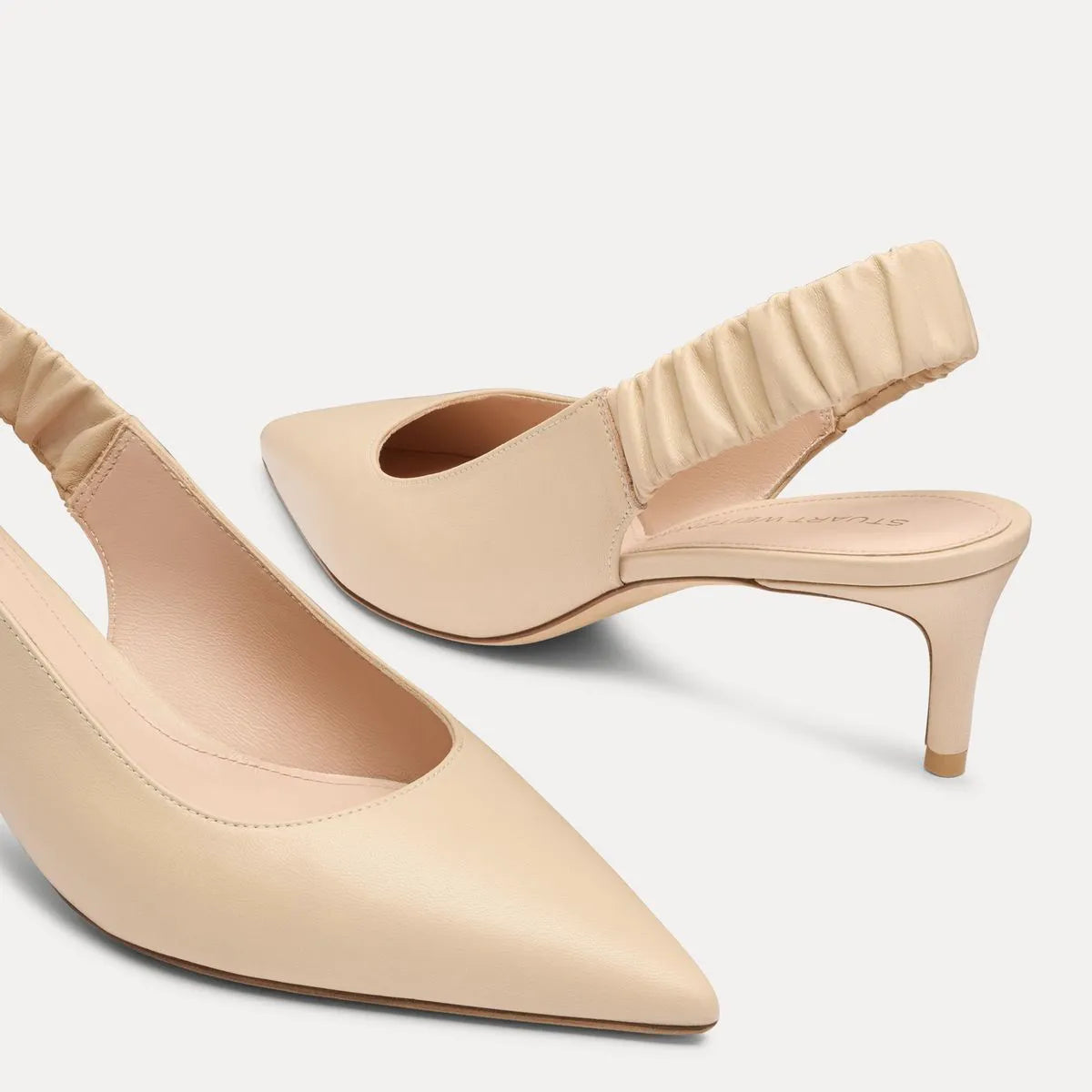 Stuart Ruche Slingback Pump 50 - Cold Foam Leather