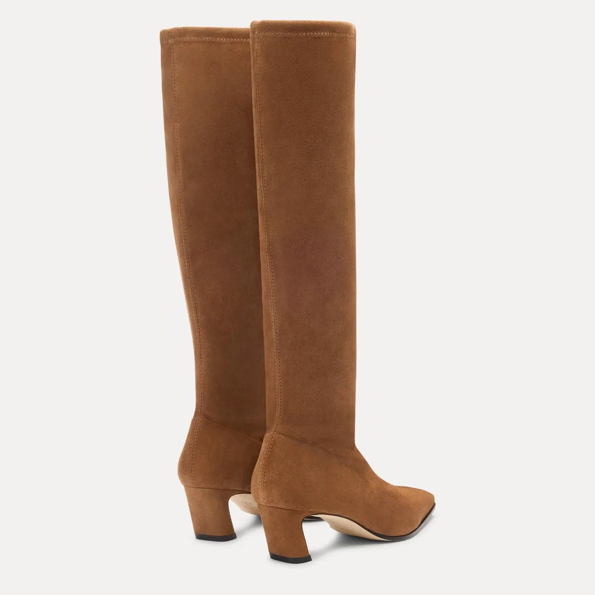 Stassi Wide-Calf Stretch Boot 50 - Toasted Almond Stretch Suede