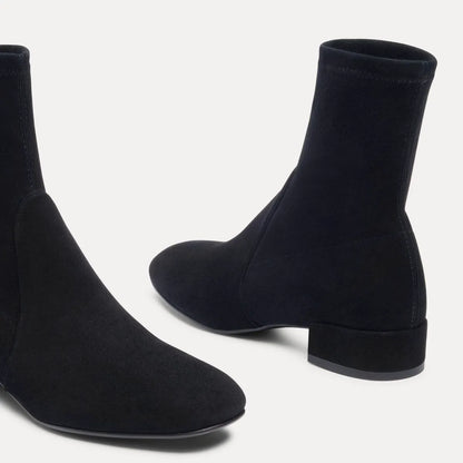 Bacari Bootie 25 - Black Stretch Suede