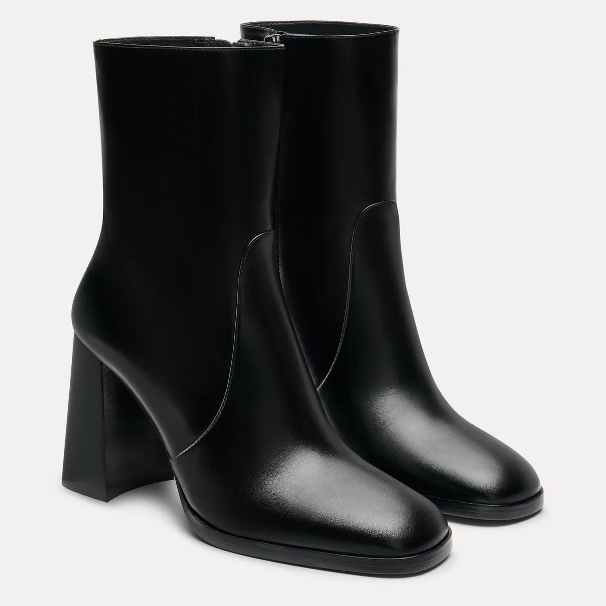 Vera Zip Bootie - Black Leather